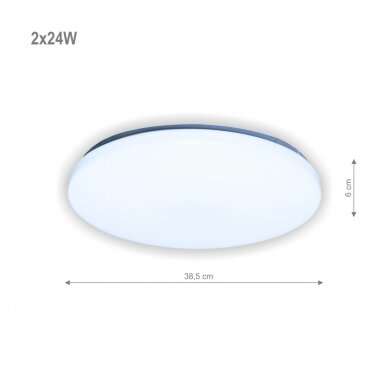 Ümmargune LED-laevalgusti "SOFIA" 2x24W 1