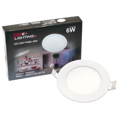 Recessed round LED panel "AIRA" 6W 7