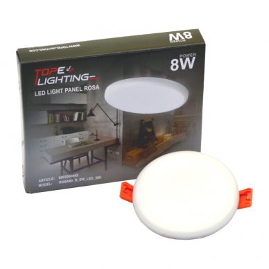 Reccesed round LED panel "ROSA" 8W 6