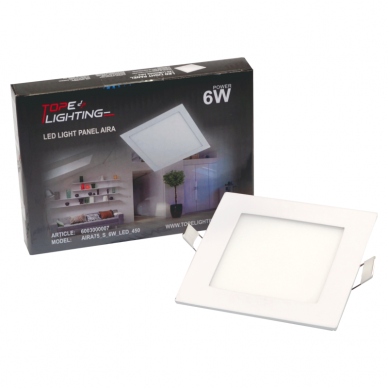 Reccesed square LED panel "AIRA" 6W 7