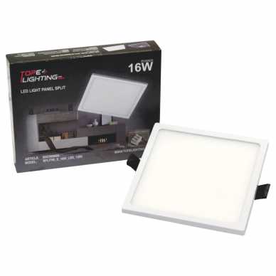 Reccesed square LED panel "SPLIT" 16W 6