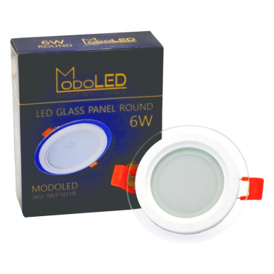 Reccesed round LED panel with glass "MODOLED" 6W 6