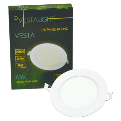 Reccesed round LED panel "VESTA" 6W 7