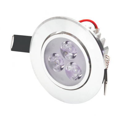 Reccesed round metal LED downlight "LENS" 3W 1