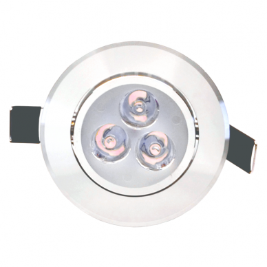 Reccesed round metal LED downlight "LENS" 3W 2