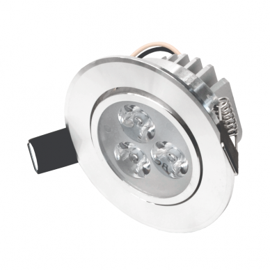 Reccesed round metal LED downlight "LENS" 3W