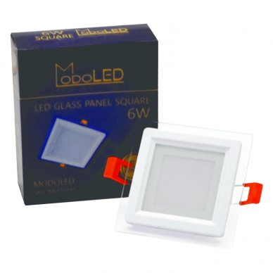 Reccesed square LED panel with glass "MODOLED" 6W 6