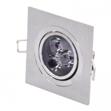 Recessed square metal LED downlight "LENS" 3W 2