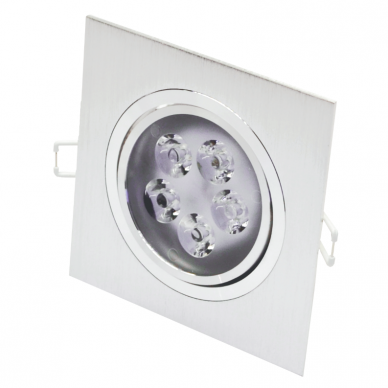 Recessed square metal LED downlight "LENS" 5W 2