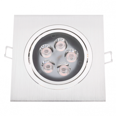 Recessed square metal LED downlight "LENS" 5W 1