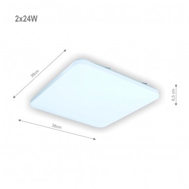 Kvadratinis lubinis LED šviestuvas "SOPOT" 2x24W 1