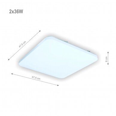 Neljakandiline LED-laevalgusti "SOPOT" 2x36W 1