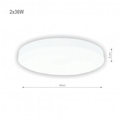 White LED ceiling light "BOSTON" 2x36W 1