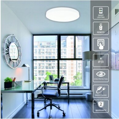 Plafonveida balts LED gaismeklis "BOSTON" 2x36W 2