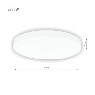 Plafonveida balts LED gaismeklis "BOSTON" 2x60W 1