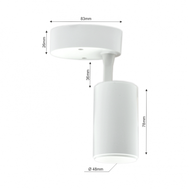 White LED ceiling light "TELA" 10W-4000K 1