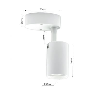 Lubinis baltas LED šviestuvas "TELA" 7W-4000K 1