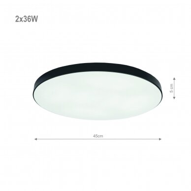 Black LED ceiling light "BOSTON" 2x36W 1