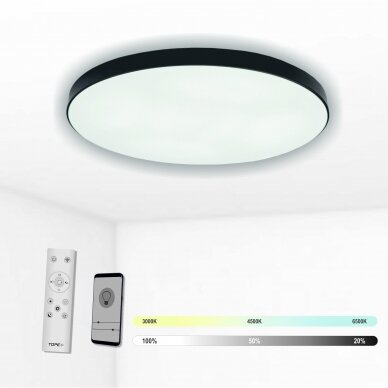 Plafonveida melns LED gaismeklis "BOSTON" 2x48W