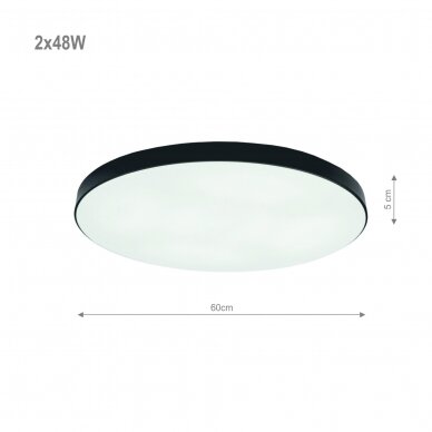 Plafonveida melns LED gaismeklis "BOSTON" 2x48W 1