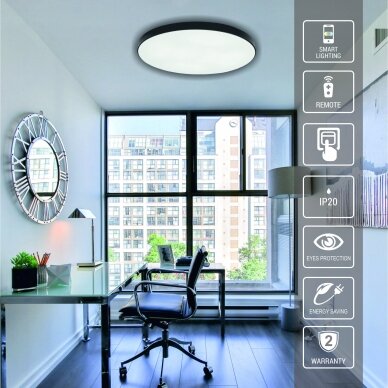 Plafonveida melns LED gaismeklis "BOSTON" 2x48W 2