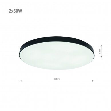 Plafonveida melns LED gaismeklis "BOSTON" 2x60W 1