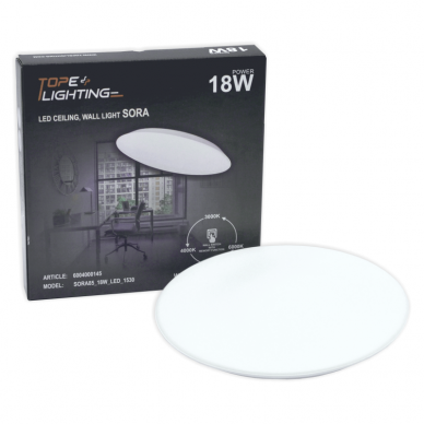 Ceiling and wall mounted LED luminaire "SORA" 18W 7