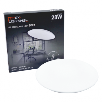 Ceiling and wall mounted LED luminaire "SORA" 28W 6