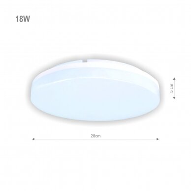 Ceiling and wall mounted luminaire with microwave sensor "RIOSENS" 18W 1